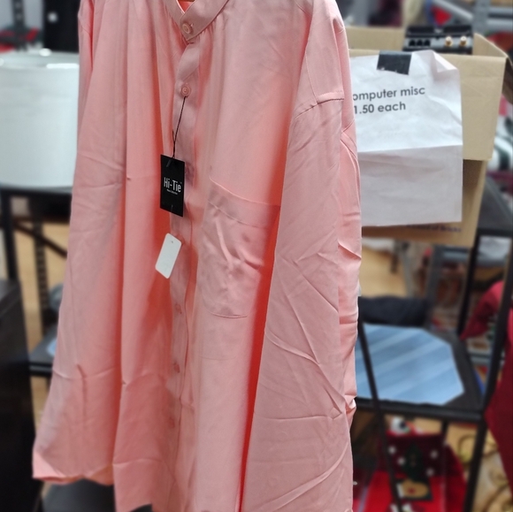 Band Collar Dress Shirts for Men 3x. 52 in around for pit to pit measurement. - Picture 5 of 5